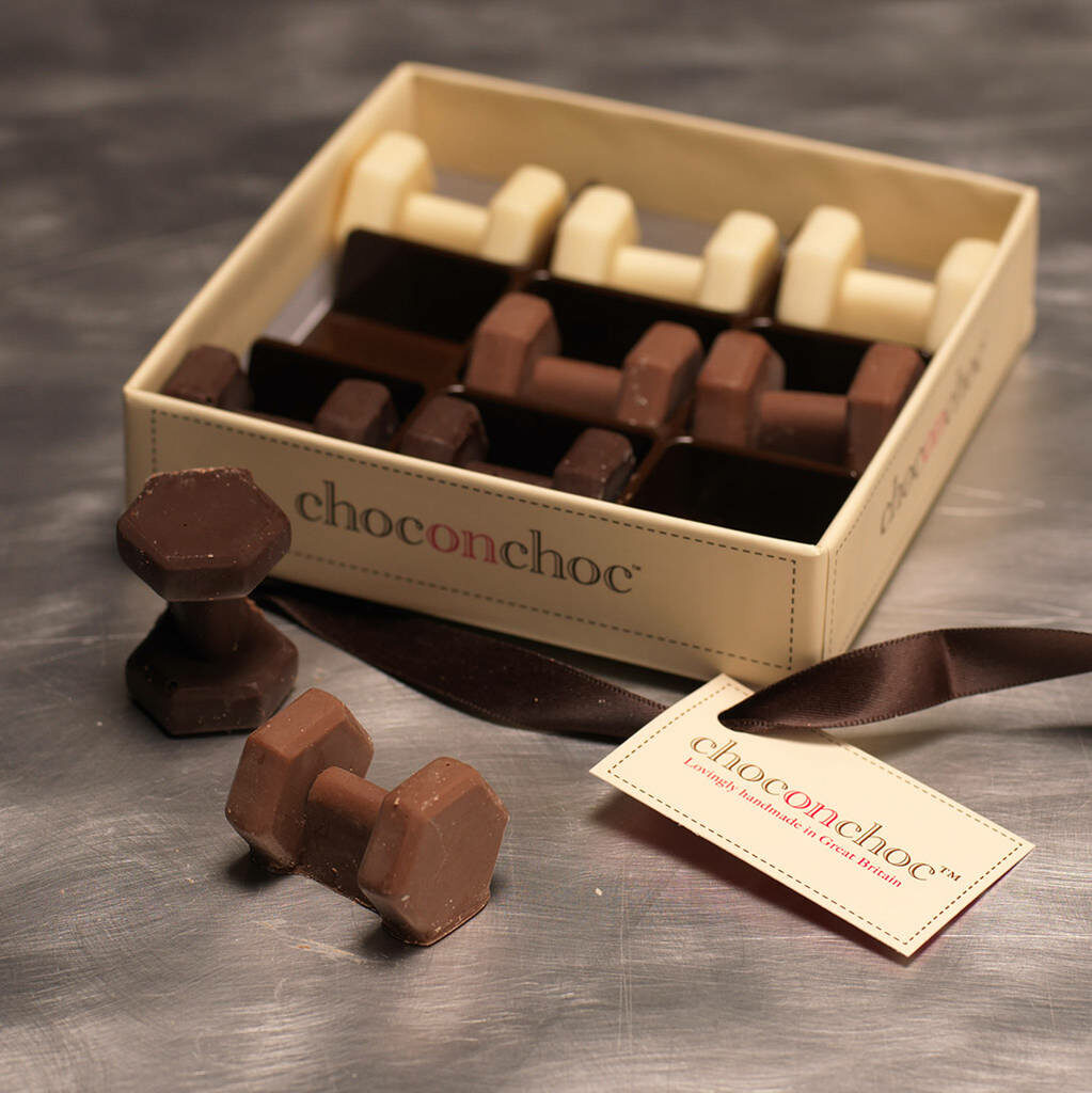 Chocolate Dumbbells in a box